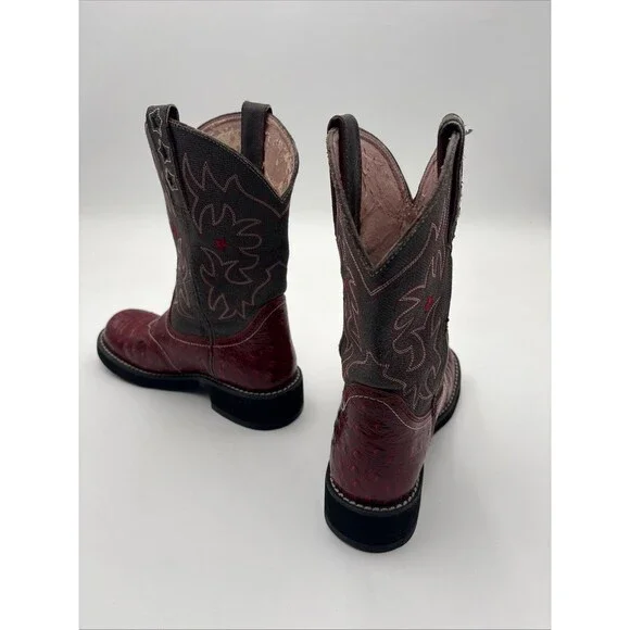 Ariat Boots Womens Size 6 B ProBaby Ostrich Print Red & Grey 16708 - Picture 4 of 9